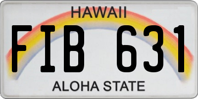 HI license plate FIB631