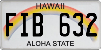 HI license plate FIB632