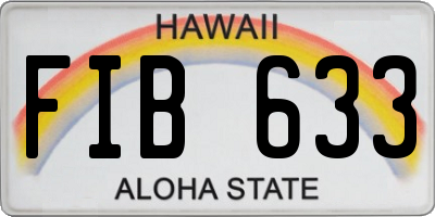 HI license plate FIB633
