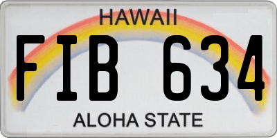 HI license plate FIB634