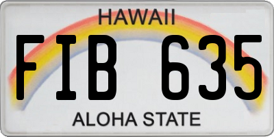 HI license plate FIB635