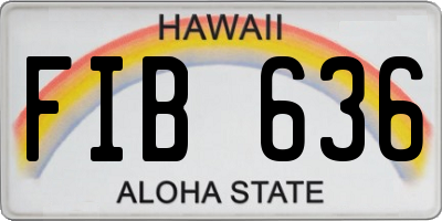 HI license plate FIB636