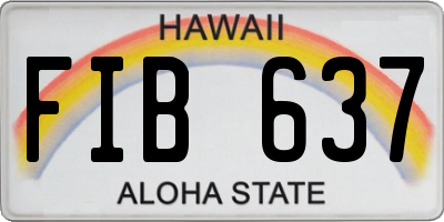 HI license plate FIB637