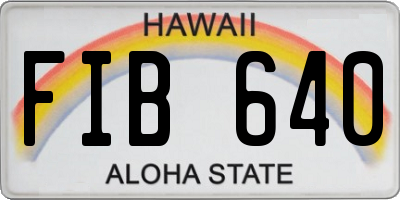 HI license plate FIB640