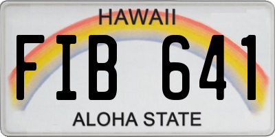 HI license plate FIB641