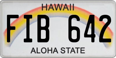 HI license plate FIB642