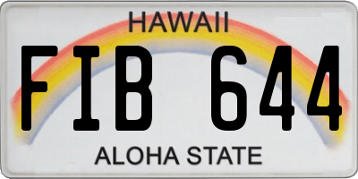 HI license plate FIB644