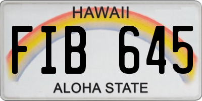 HI license plate FIB645