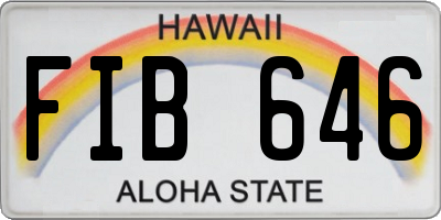 HI license plate FIB646