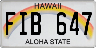 HI license plate FIB647