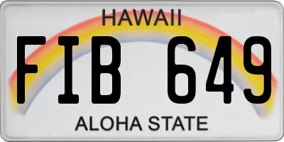 HI license plate FIB649