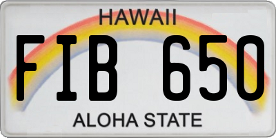 HI license plate FIB650