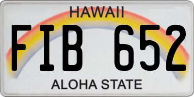 HI license plate FIB652
