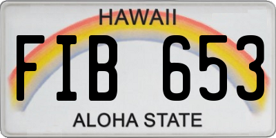 HI license plate FIB653