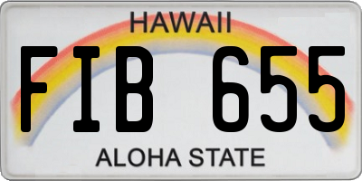 HI license plate FIB655