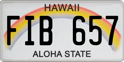 HI license plate FIB657