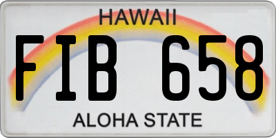 HI license plate FIB658