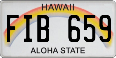HI license plate FIB659