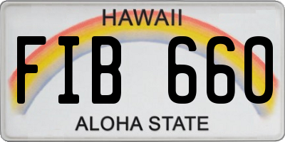 HI license plate FIB660