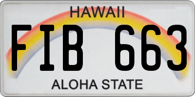 HI license plate FIB663