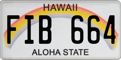 HI license plate FIB664