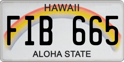 HI license plate FIB665