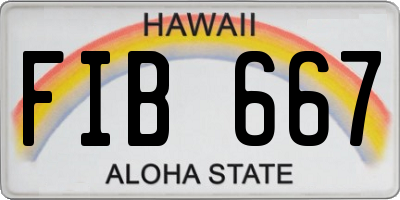HI license plate FIB667