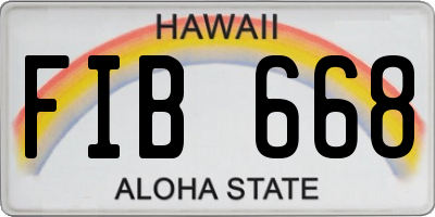 HI license plate FIB668