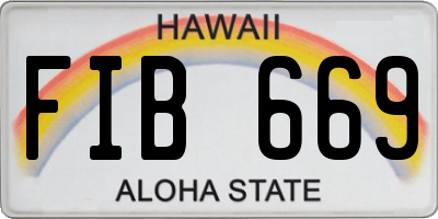 HI license plate FIB669