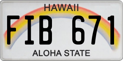 HI license plate FIB671