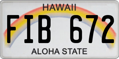 HI license plate FIB672