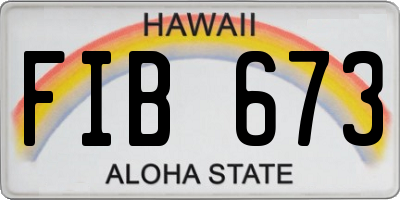 HI license plate FIB673