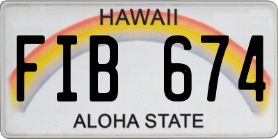 HI license plate FIB674