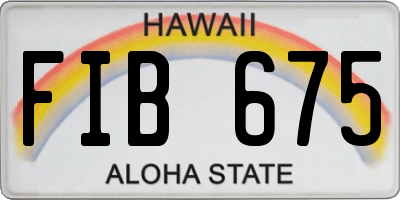 HI license plate FIB675