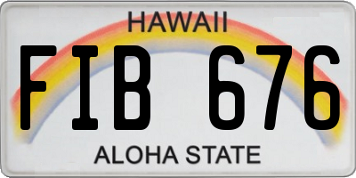 HI license plate FIB676