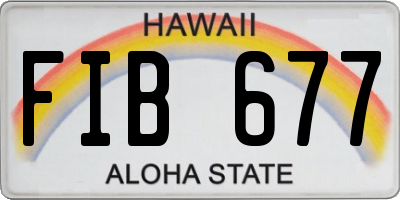 HI license plate FIB677