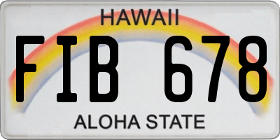 HI license plate FIB678