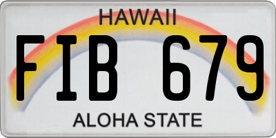 HI license plate FIB679