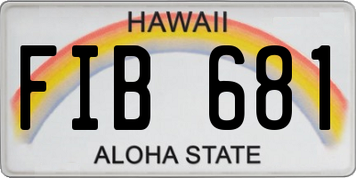 HI license plate FIB681