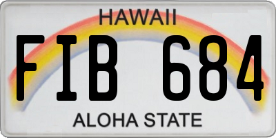 HI license plate FIB684