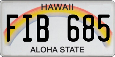 HI license plate FIB685