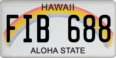 HI license plate FIB688
