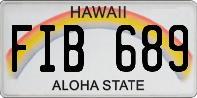 HI license plate FIB689