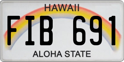 HI license plate FIB691