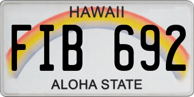 HI license plate FIB692