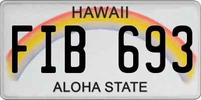 HI license plate FIB693