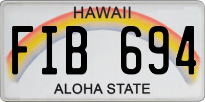 HI license plate FIB694