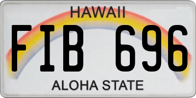HI license plate FIB696