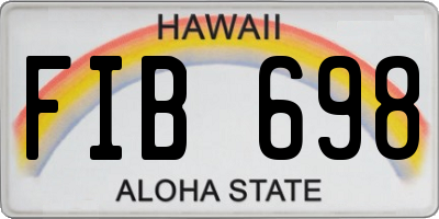 HI license plate FIB698