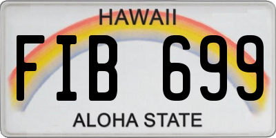 HI license plate FIB699